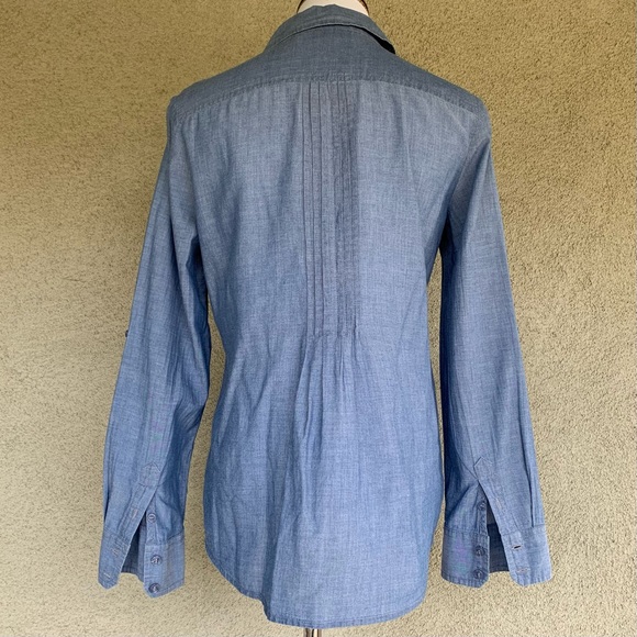 Chicos Cotton Chambray Shirt Top size 4/6 (Chico size 0) - Picture 5 of 12